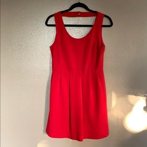 Red Work Dress with Button detail